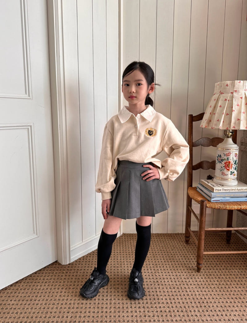 Comma - Korean Children Fashion - #stylishchildhood - Collar Embroidery Tee - 10
