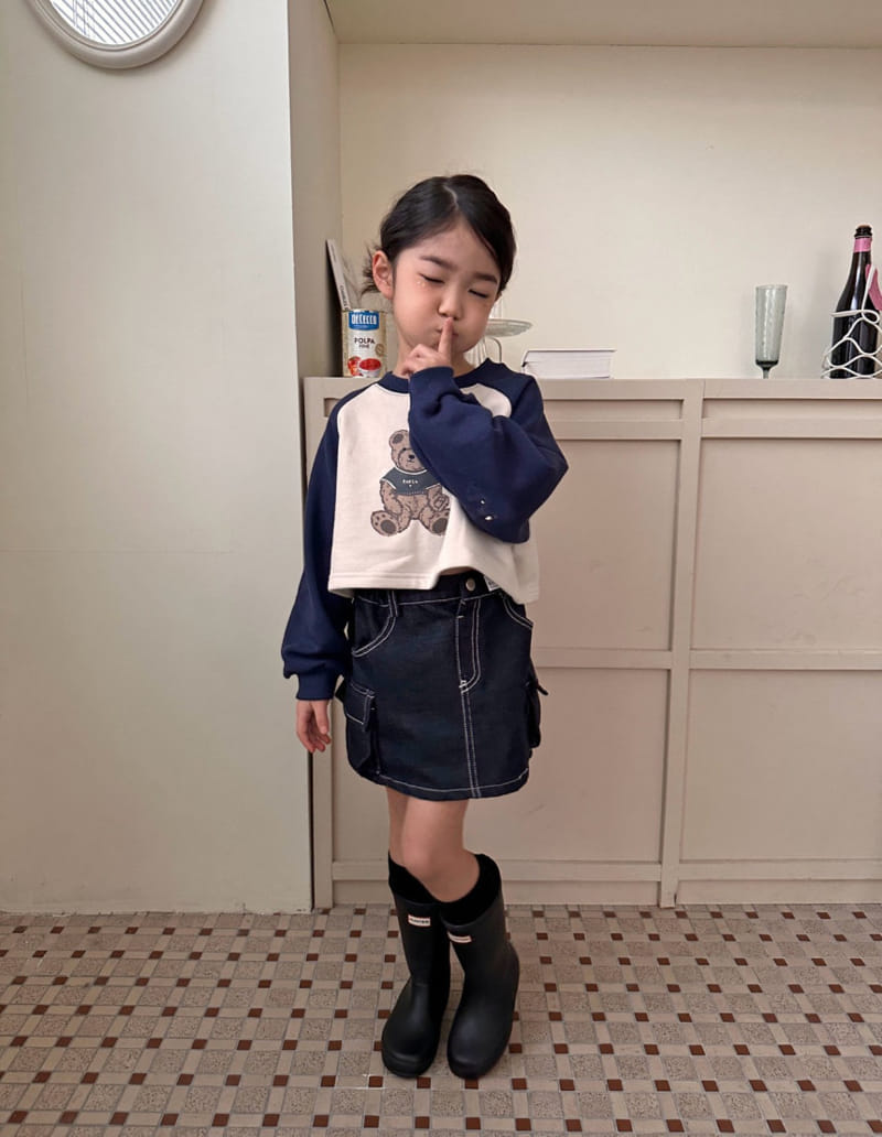 Comma - Korean Children Fashion - #todddlerfashion - Bear Crop Tee - 6