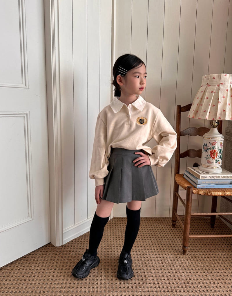 Comma - Korean Children Fashion - #toddlerclothing - Collar Embroidery Tee - 9