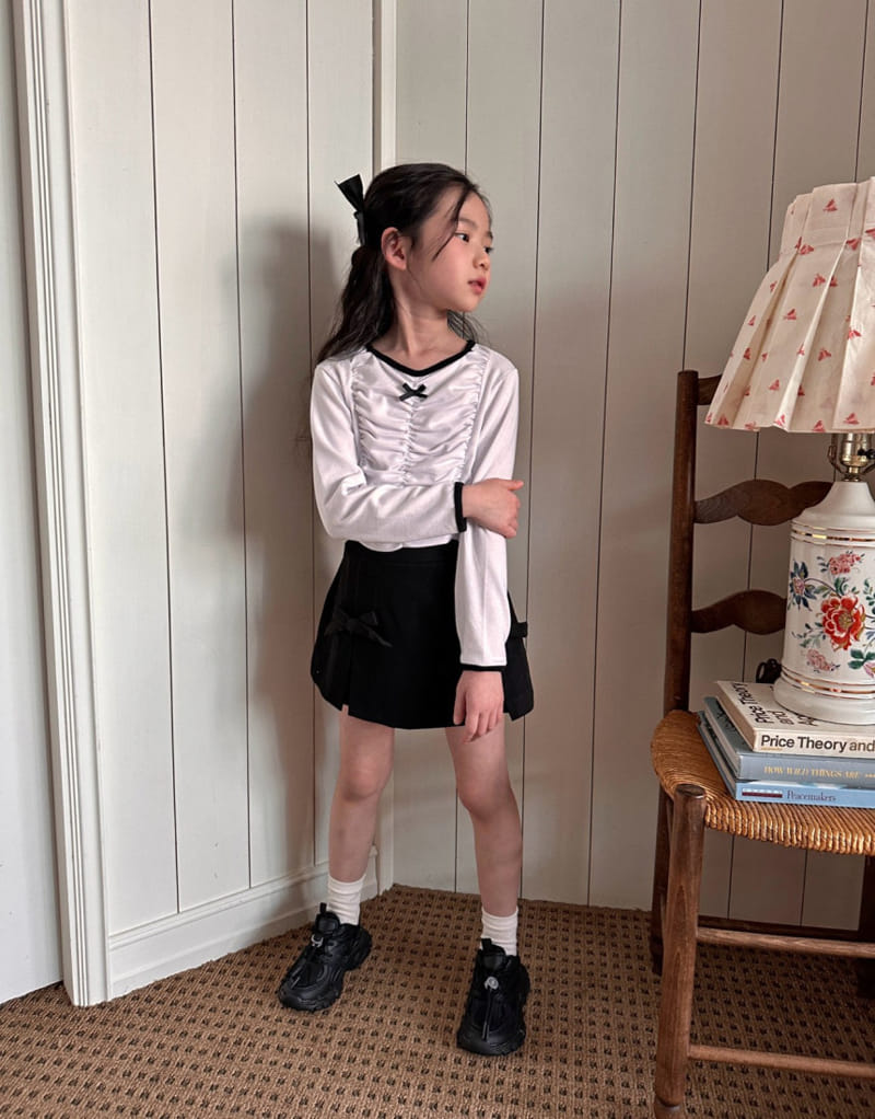 Comma - Korean Children Fashion - #toddlerclothing - Shirring Ribbon Tee - 3