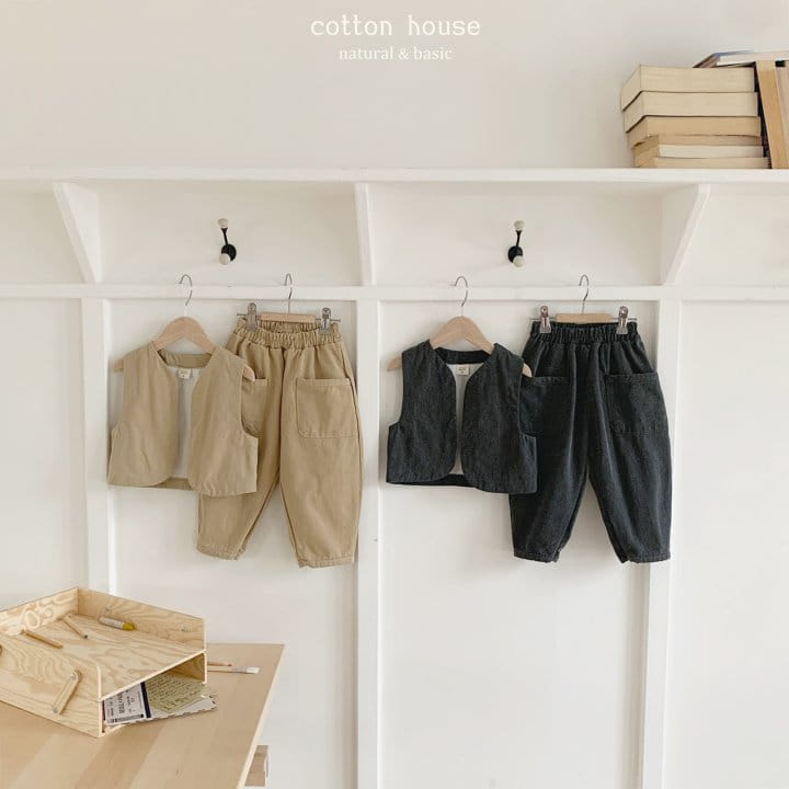 Cotton House - Korean Children Fashion - #childofig - Focus Vest Top Bottom Set
