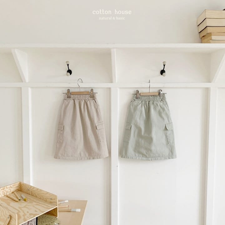 Cotton House - Korean Children Fashion - #fashionkids - Cargo Long Skirt