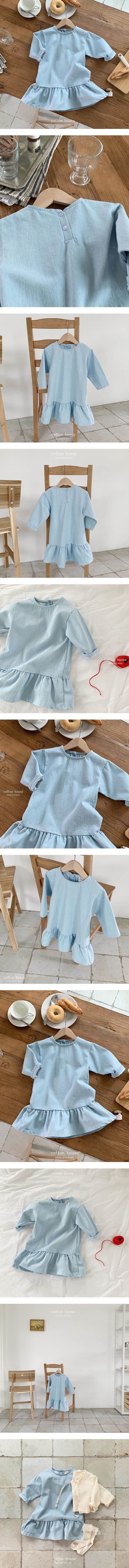 Cotton House - Korean Children Fashion - #kidsstore - Denim Frill One-Piece - 2