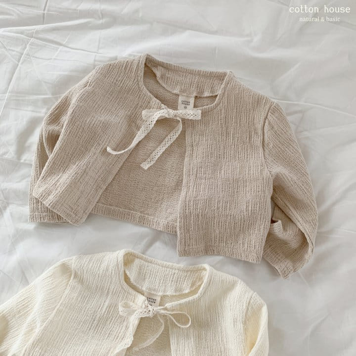 Cotton House - Korean Children Fashion - #toddlerclothing - Mari Lace String Cardigan