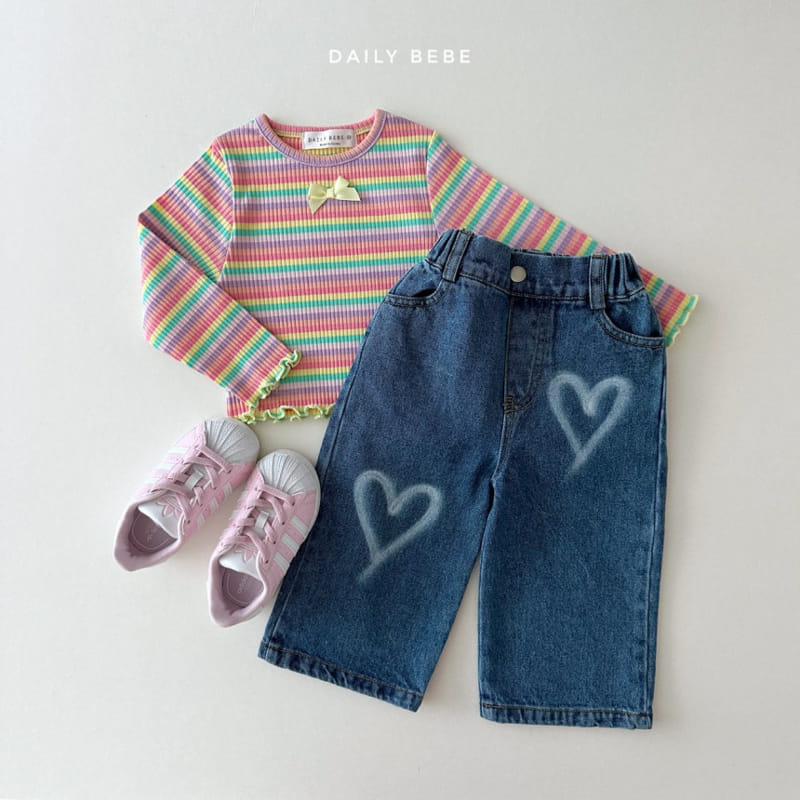 Daily Bebe - Korean Children Fashion - #Kfashion4kids - Heart Denim - 9