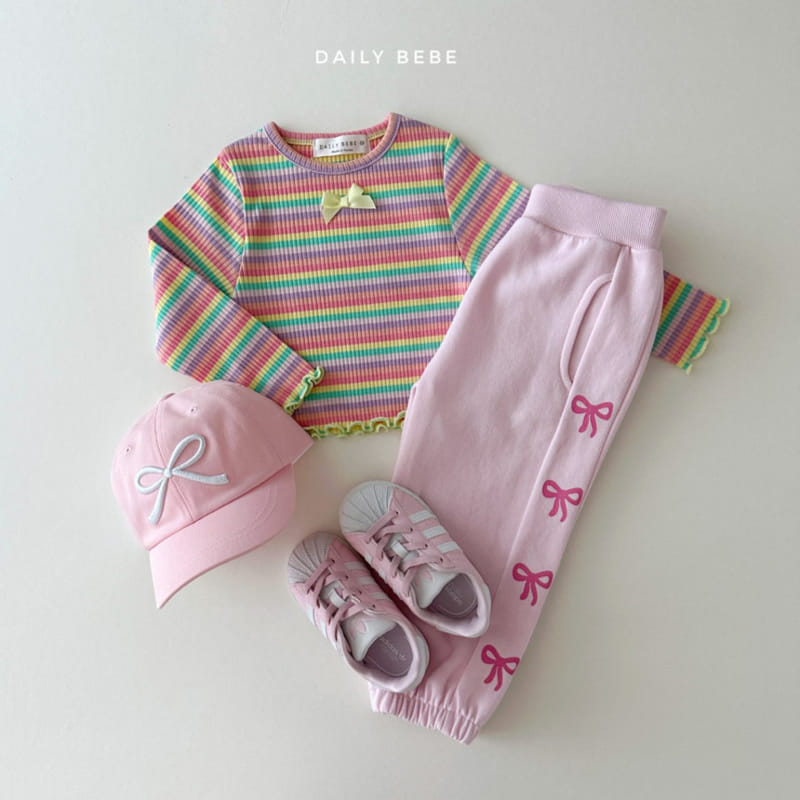 Daily Bebe - Korean Children Fashion - #childofig - Ribbon Crop Tee - 6