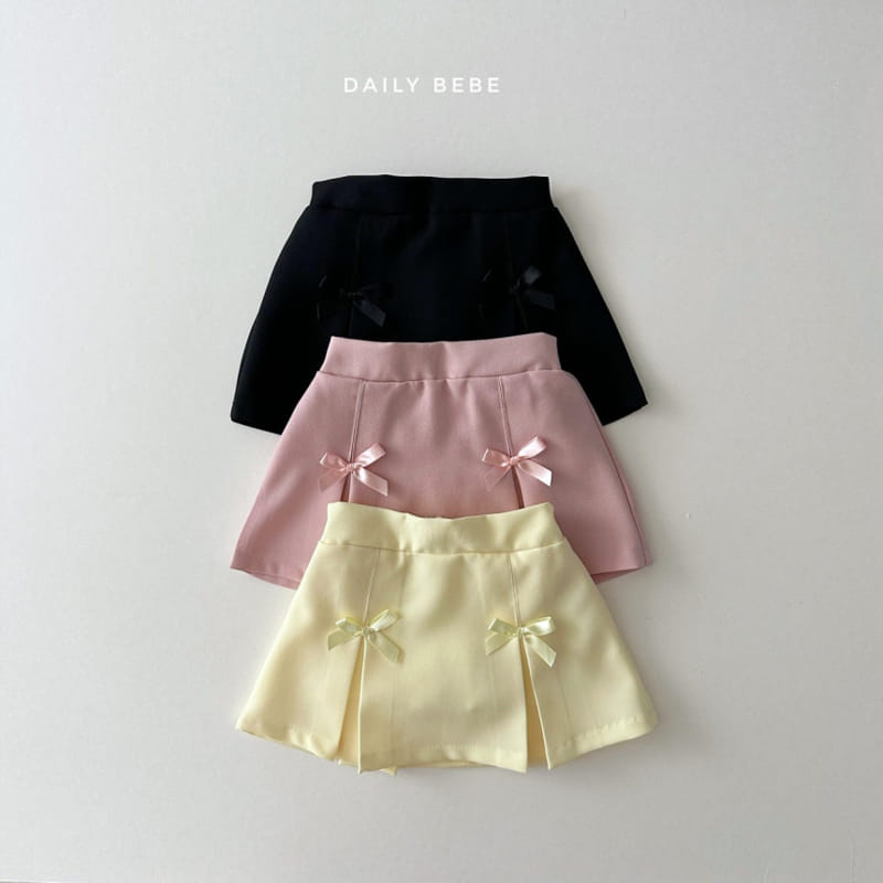 Daily Bebe - Korean Children Fashion - #childofig - Ribbon Slit Skirt