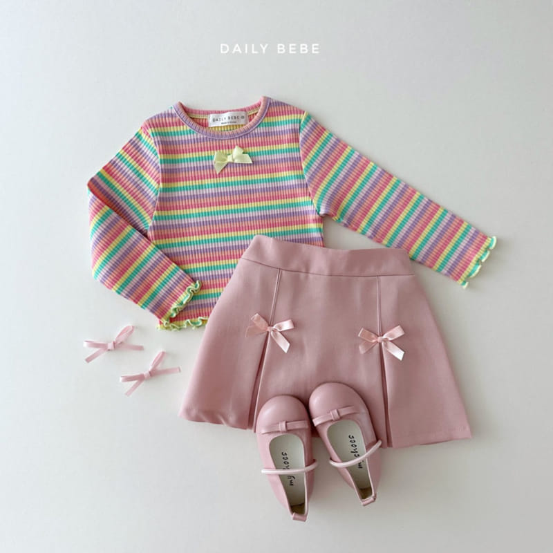 Daily Bebe - Korean Children Fashion - #designkidswear - Ribbon Crop Tee - 8