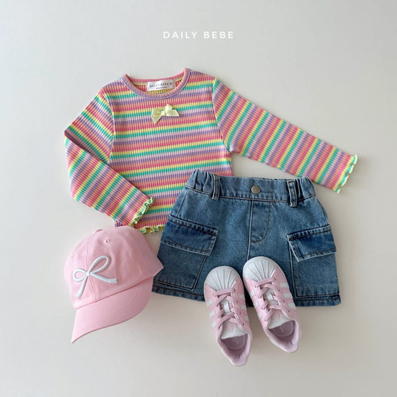 Daily Bebe - Korean Children Fashion - #kidsshorts - Cargo Denim Skirt - 9