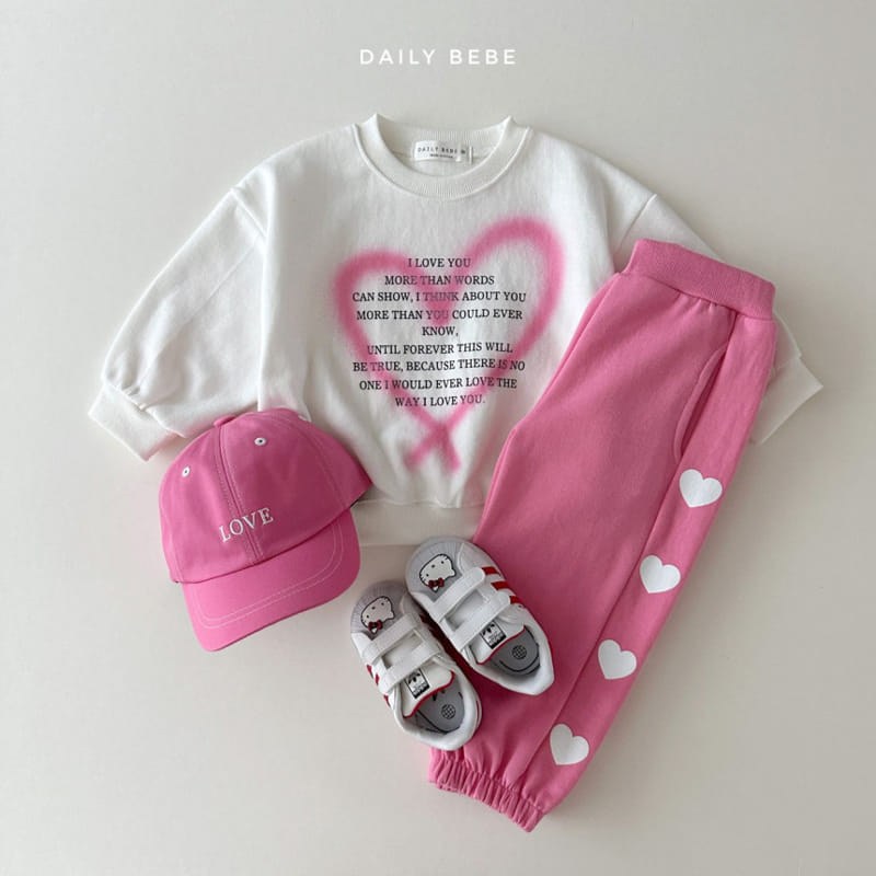 Daily Bebe - Korean Children Fashion - #kidsshorts - Heart Spray Sweatshirt - 10