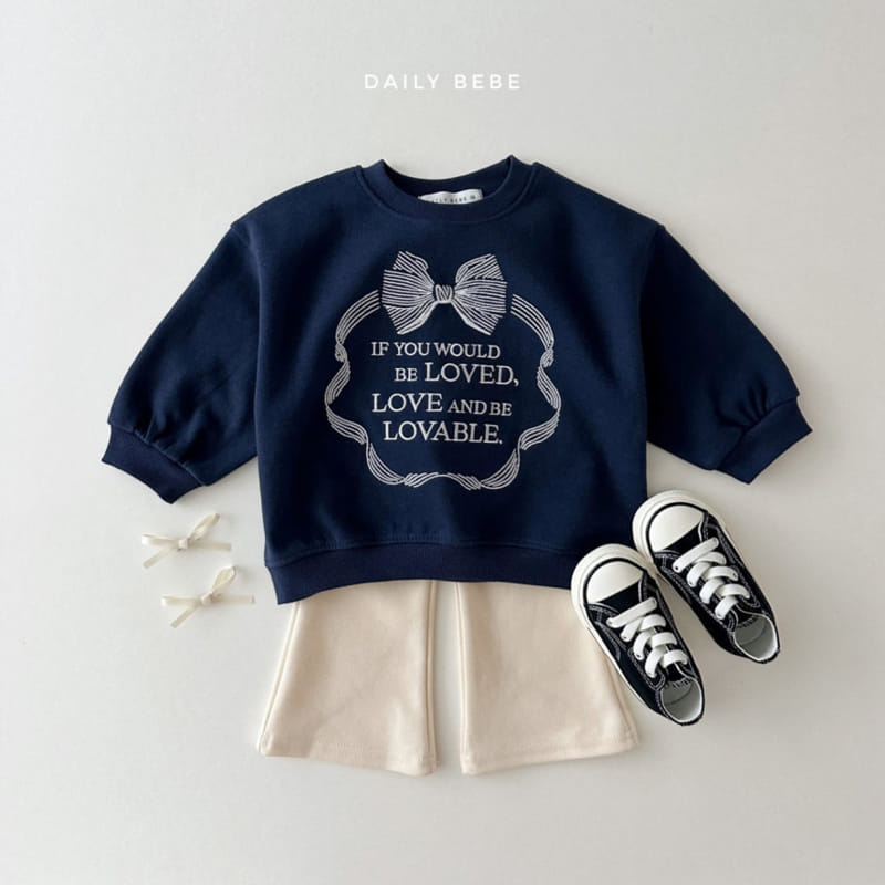 Daily Bebe - Korean Children Fashion - #kidsstore - Ribbon Embroidery Sweatshirt - 9
