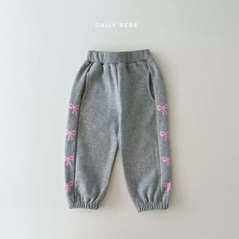 Daily Bebe - Korean Children Fashion - #kidsstore - Ribbon Jogger Pants - 4