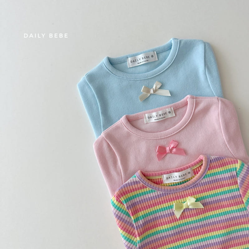 Daily Bebe - Korean Children Fashion - #magicofchildhood - Ribbon Crop Tee - 2