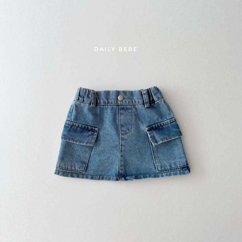 Daily Bebe - Korean Children Fashion - #minifashionista - Cargo Denim Skirt