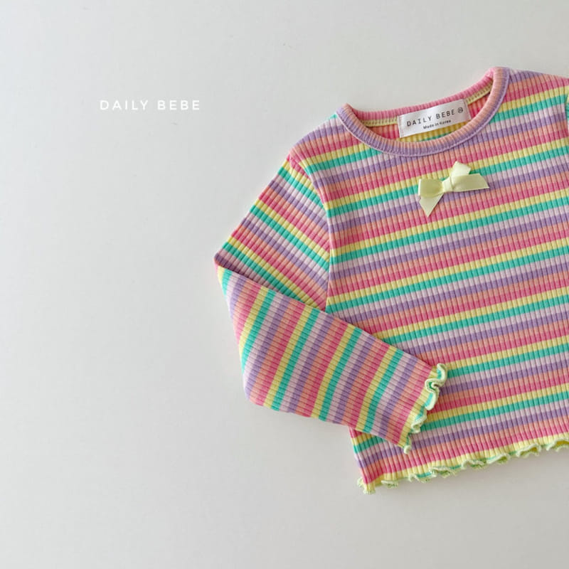 Daily Bebe - Korean Children Fashion - #minifashionista - Ribbon Crop Tee - 4