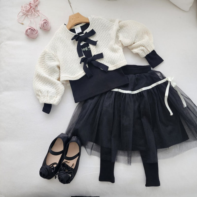 Dalla - Korean Children Fashion - #designkidswear - Bling Sha Skirt Leggings - 10