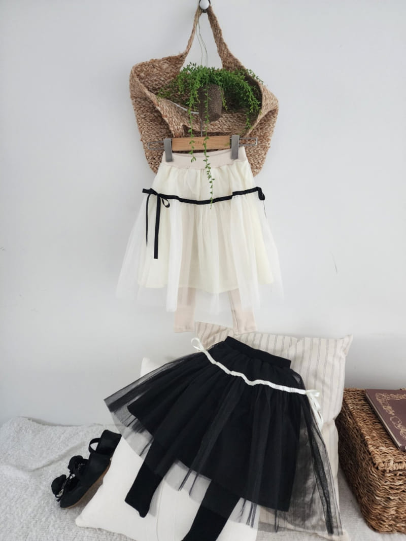 Dalla - Korean Children Fashion - #minifashionista - Bling Sha Skirt Leggings - 4