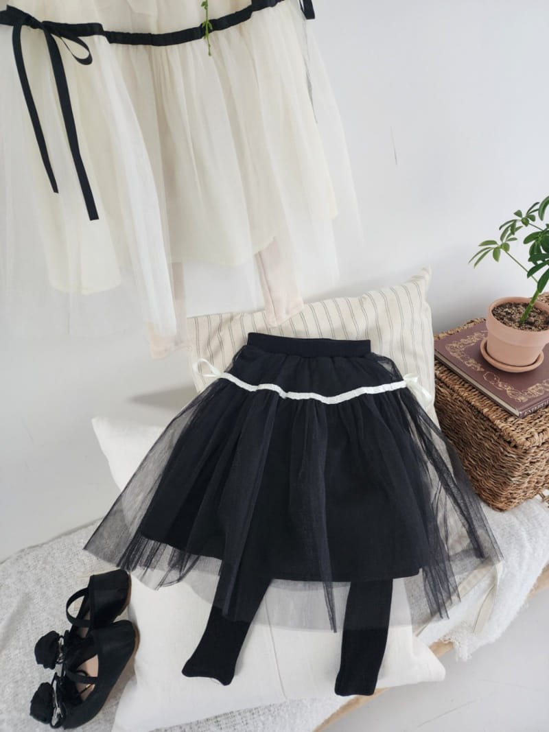 Dalla - Korean Children Fashion - #toddlerclothing - Bling Sha Skirt Leggings - 6