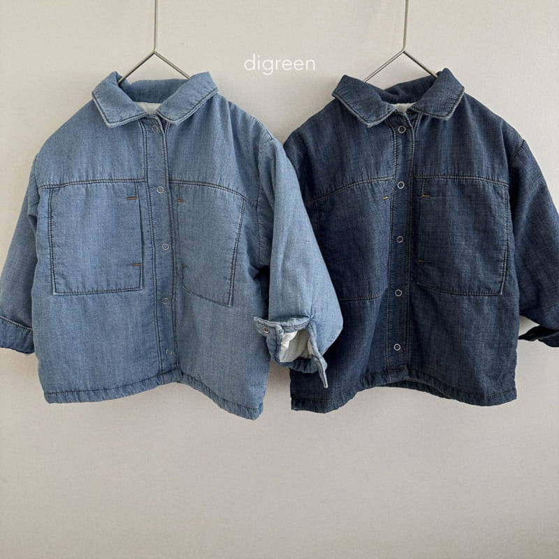 Digreen - Korean Children Fashion - #Kfashion4kids - Denim Banding Shirt Jacket