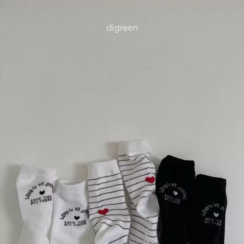 Digreen - Korean Children Fashion - #childofig - Love Socks