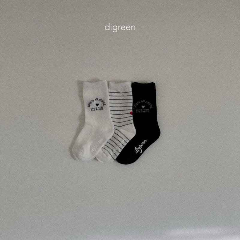 Digreen - Korean Children Fashion - #childrensboutique - Love Socks - 3