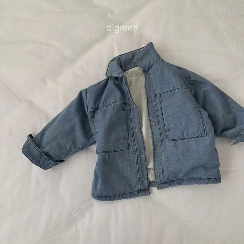 Digreen - Korean Children Fashion - #designkidswear - Denim Banding Shirt Jacket - 9