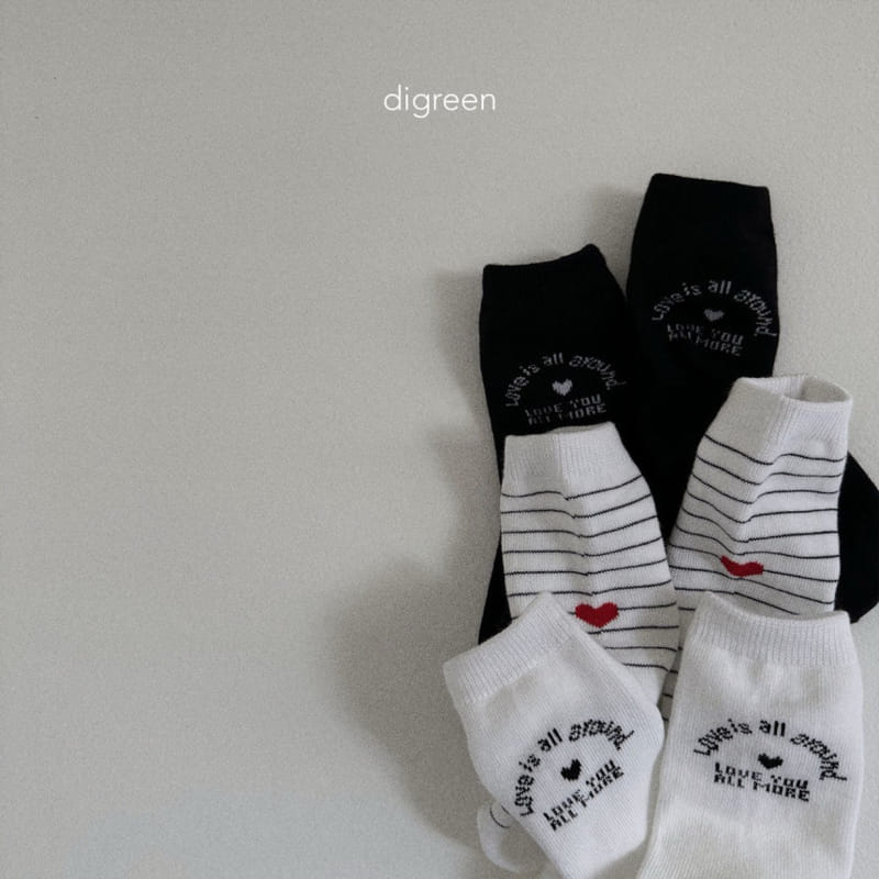 Digreen - Korean Children Fashion - #childrensboutique - Love Socks - 4
