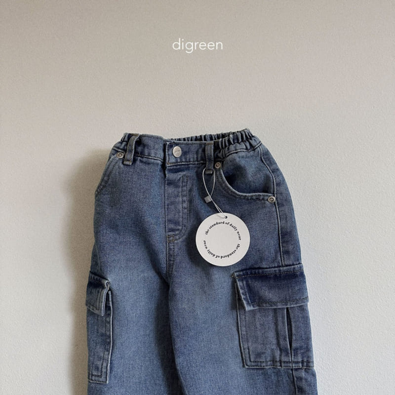 Digreen - Korean Children Fashion - #discoveringself - Cargo Denim Pants - 3