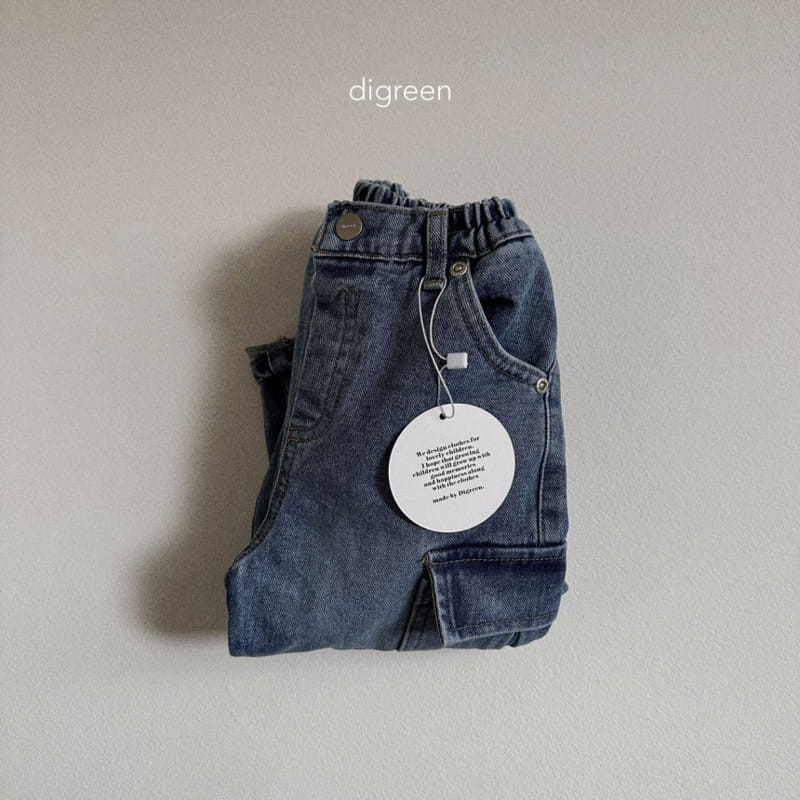Digreen - Korean Children Fashion - #discoveringself - Cargo Denim Pants - 4