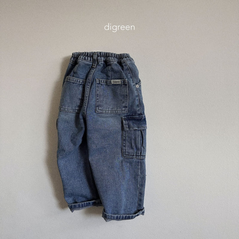 Digreen - Korean Children Fashion - #kidsstore - Cargo Denim Pants - 6