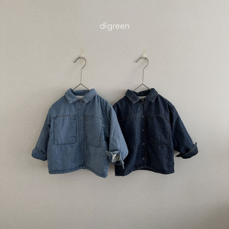 Digreen - Korean Children Fashion - #littlefashionista - Denim Banding Shirt Jacket - 2