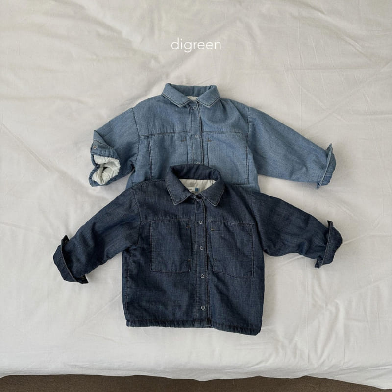 Digreen - Korean Children Fashion - #magicofchildhood - Denim Banding Shirt Jacket - 3