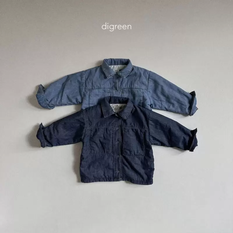 Digreen - Korean Children Fashion - #magicofchildhood - Denim Banding Shirt Jacket - 4
