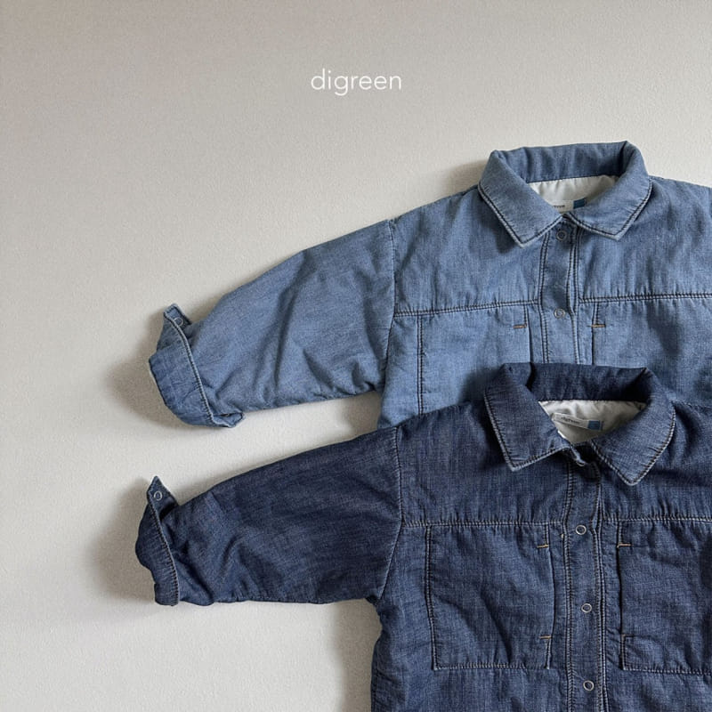Digreen - Korean Children Fashion - #prettylittlegirls - Denim Banding Shirt Jacket - 5