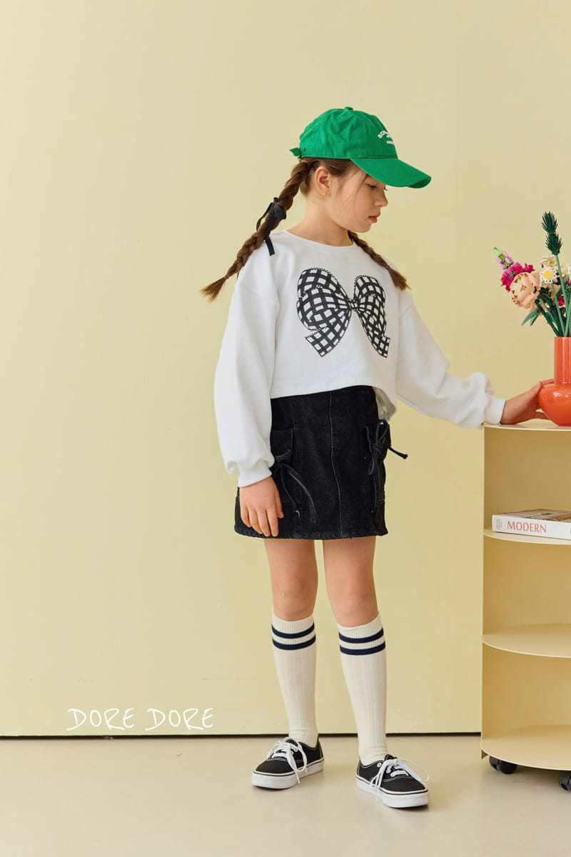 Dore Dore - Korean Children Fashion - #kidzfashiontrend - Cherry Ribbon Crop Tee - 4