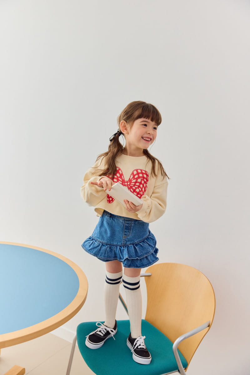 Dore Dore - Korean Children Fashion - #childofig - Cherry Ribbon Crop Tee - 9