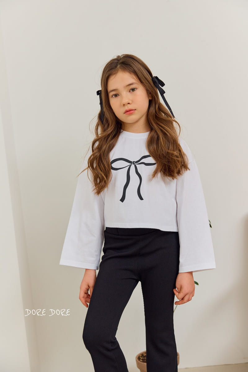 Dore Dore - Korean Children Fashion - #childrensboutique - Ribbon Crop Tee - 7