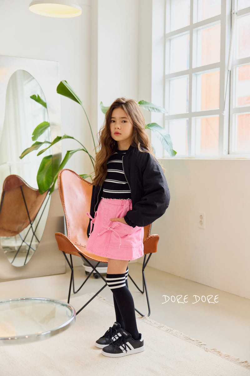 Dore Dore - Korean Children Fashion - #childrensboutique - Cargo Ribbon Skirt Pants