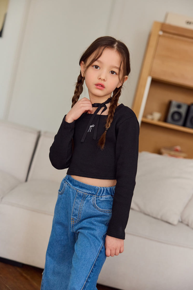 Dore Dore - Korean Children Fashion - #discoveringself - Ribbon Square Crop Tee - 7