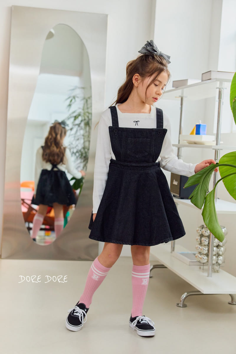 Dore Dore - Korean Children Fashion - #fashionkids - Ribbon Square Crop Tee - 8