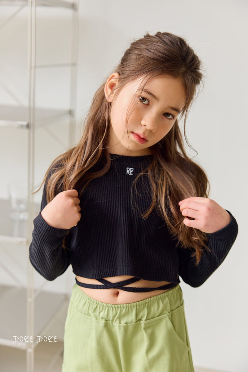 Dore Dore - Korean Children Fashion - #fashionkids - Embroider Cross Crop Tee - 2