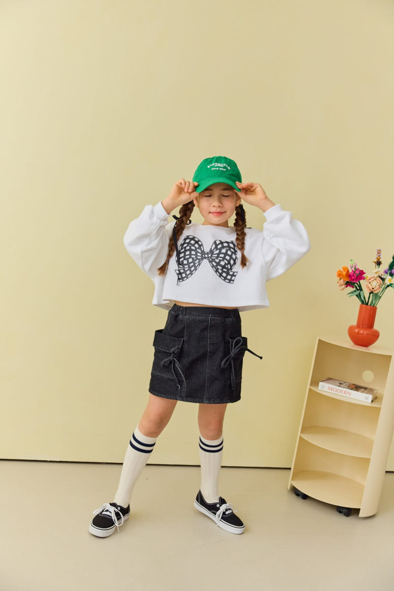 Dore Dore - Korean Children Fashion - #kidzfashiontrend - Cherry Ribbon Crop Tee - 3