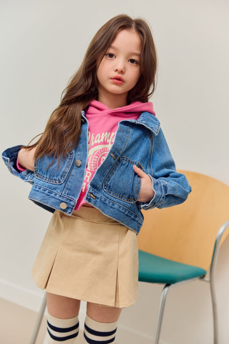 Dore Dore - Korean Children Fashion - #kidzfashiontrend - Raglan Denim Crop Jacket - 5