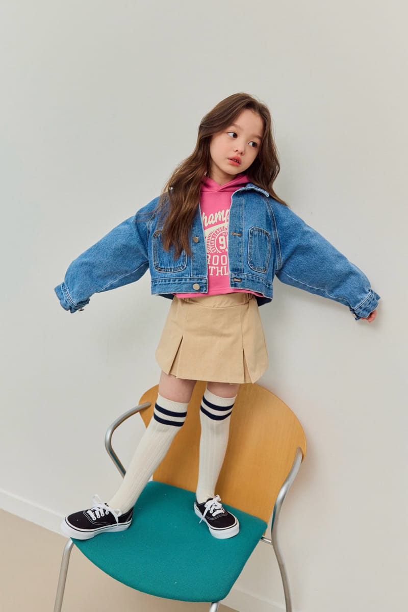 Dore Dore - Korean Children Fashion - #littlefashionista - Raglan Denim Crop Jacket - 7