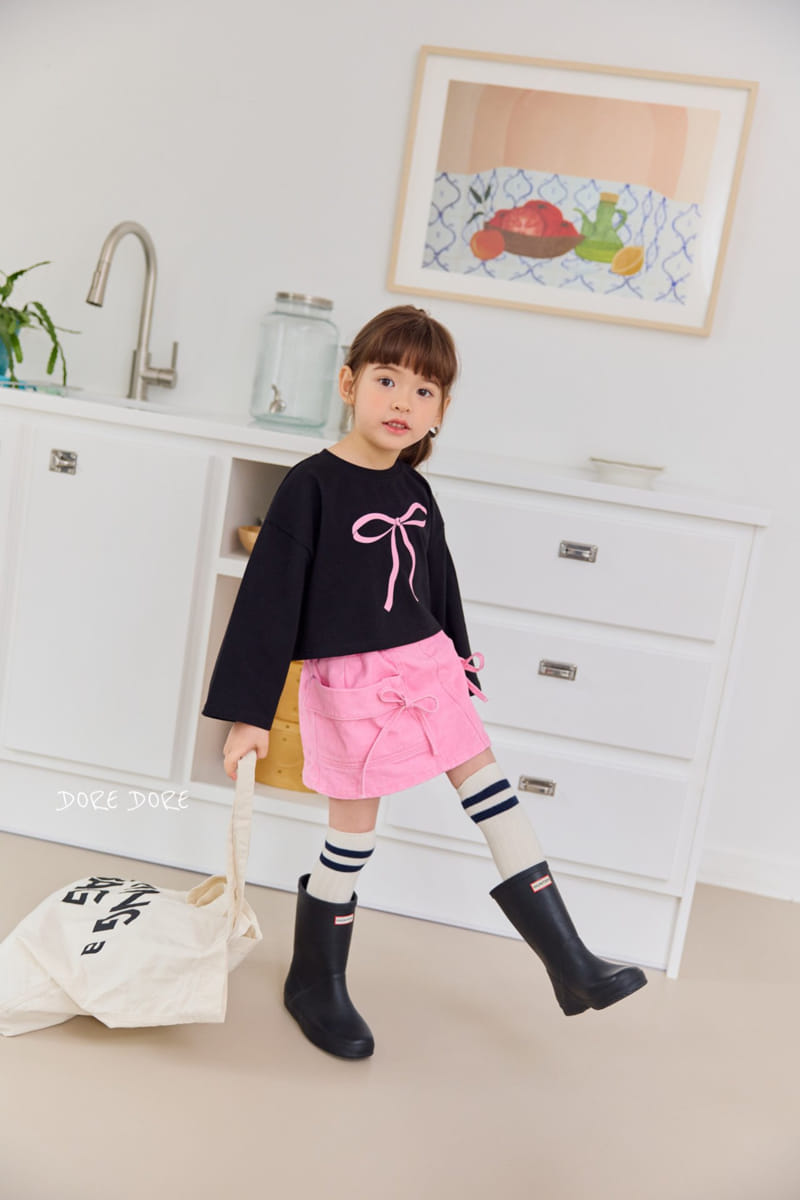 Dore Dore - Korean Children Fashion - #minifashionista - Ribbon Crop Tee