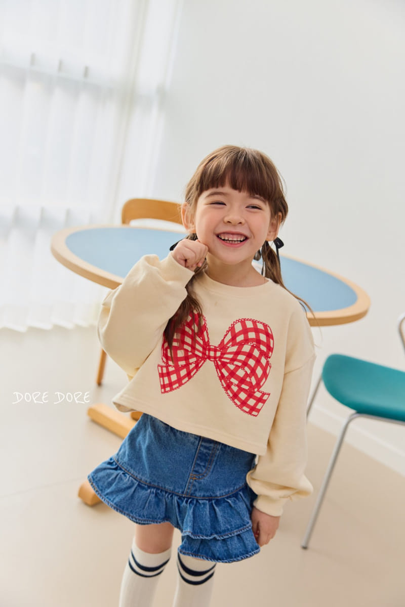 Dore Dore - Korean Children Fashion - #minifashionista - Cherry Ribbon Crop Tee - 7