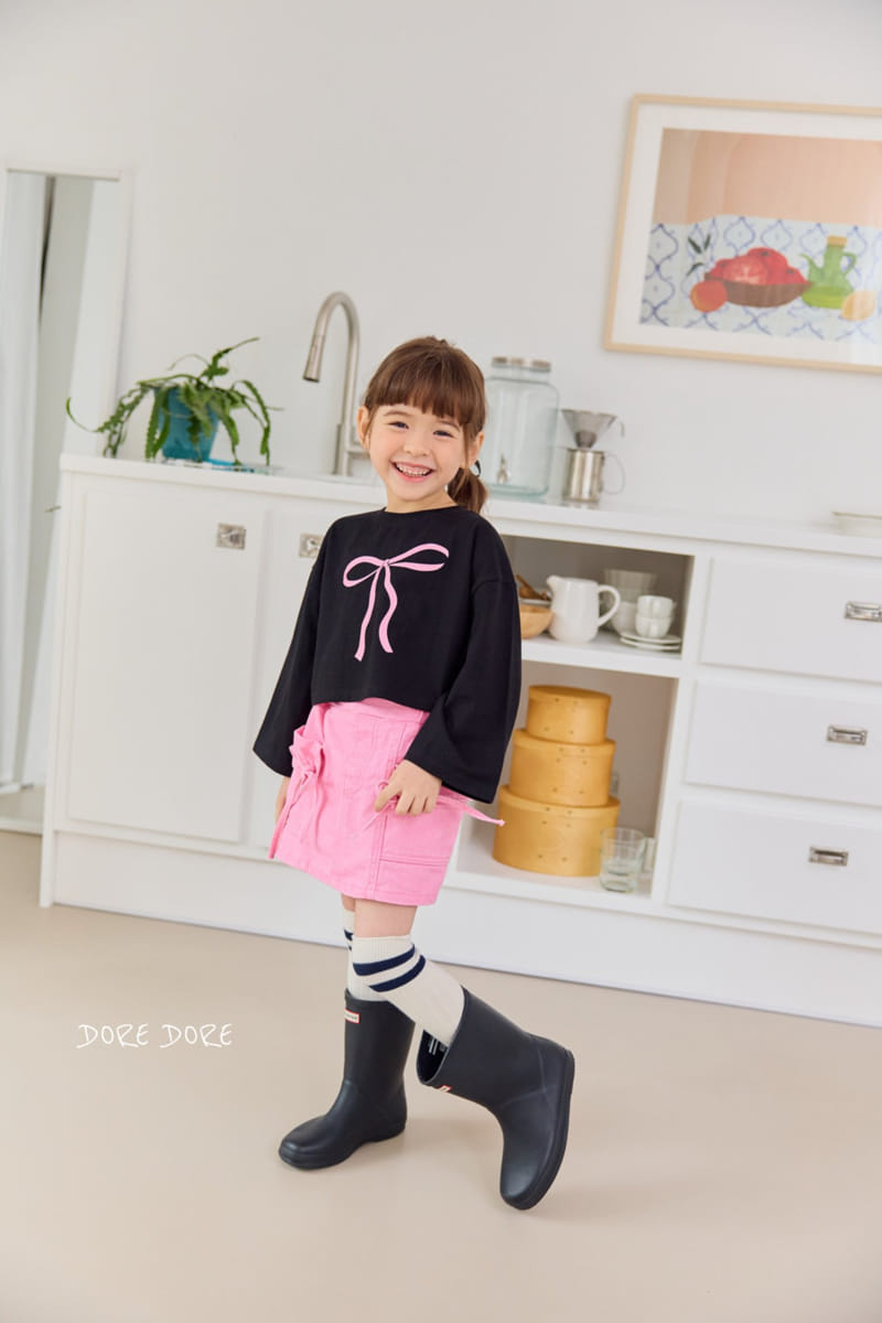 Dore Dore - Korean Children Fashion - #prettylittlegirls - Ribbon Crop Tee - 2