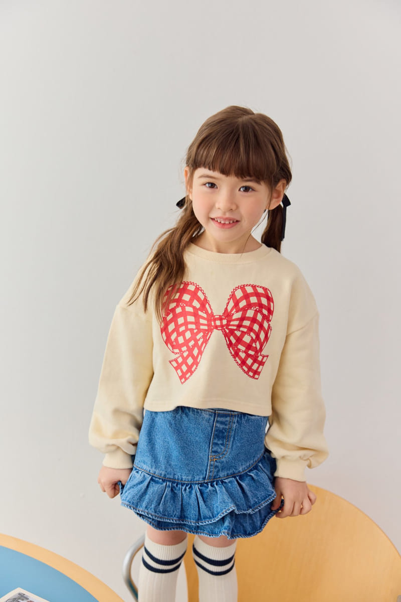 Dore Dore - Korean Children Fashion - #prettylittlegirls - Cherry Ribbon Crop Tee - 8