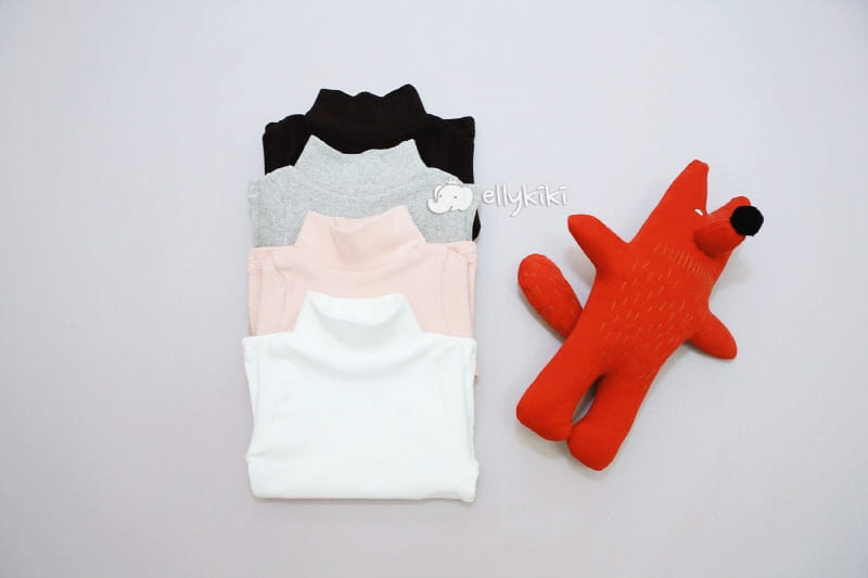 Ellykiki - Korean Children Fashion - #kidsshorts - Peach Turtleneck Tee 
