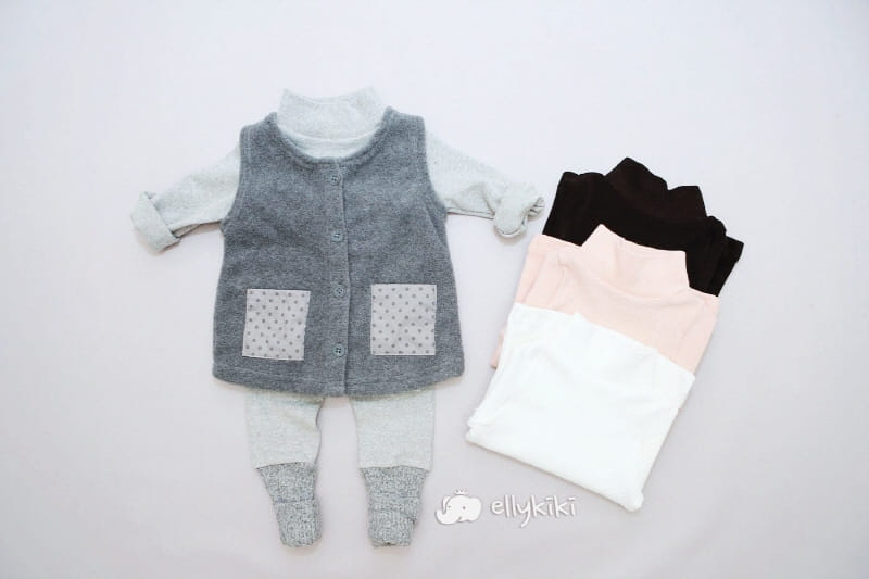 Ellykiki - Korean Children Fashion - #littlefashionista - Peach Turtleneck Tee  - 5